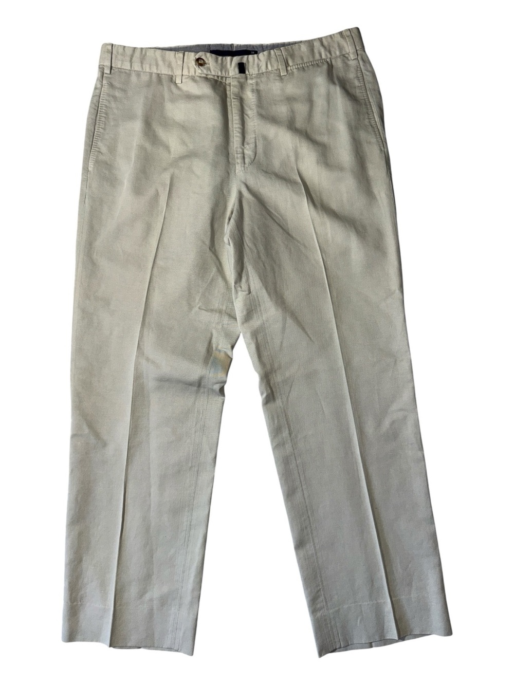 Incotex mens 38x31 khaki tan chino Lino cotton linen blend luxury pants EUC